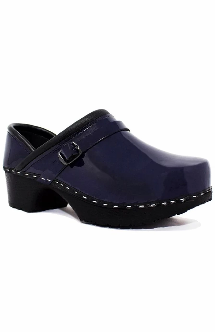 * C&C Sweden Women'S Very Blueberry Patent Solid Clog | Shoes